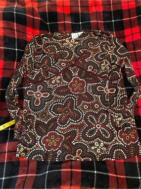 Bundle of Joy Multicolor Floral Dot Long Sleeve V-Neck Top